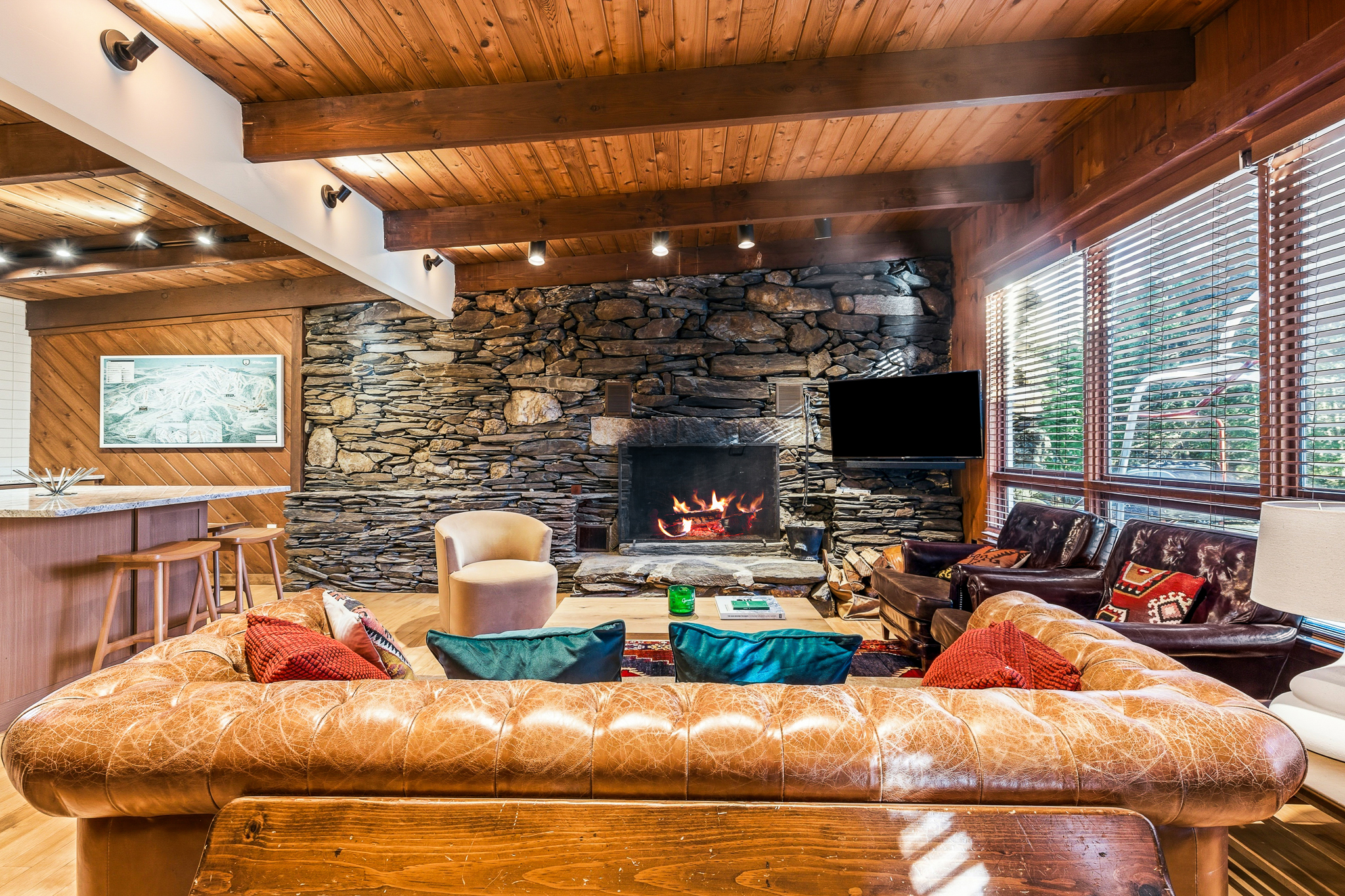 Kilbourne Lodge fireplace — the perfect apres-ski