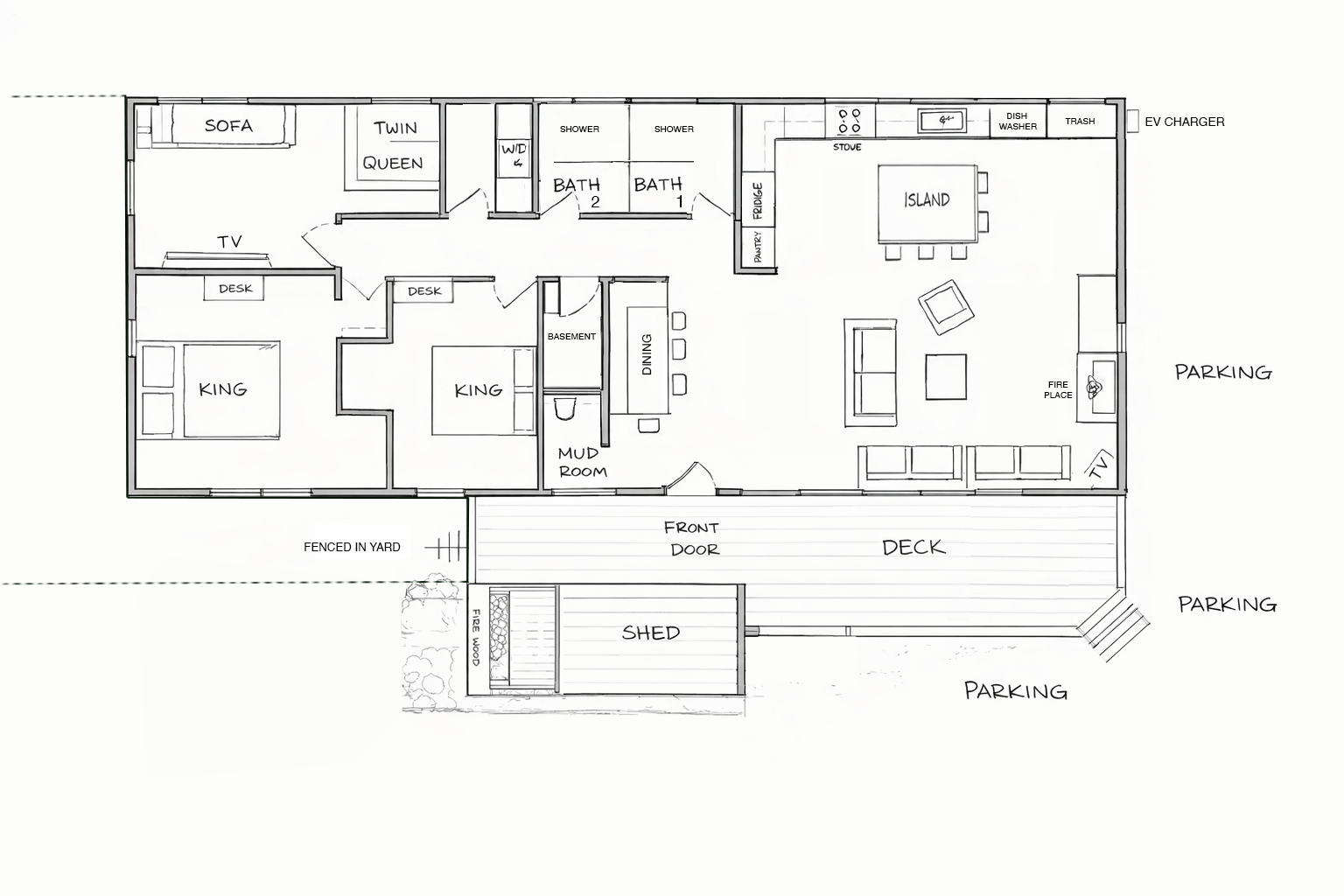 Kilbourne Lodge floor plan — single-level chalet