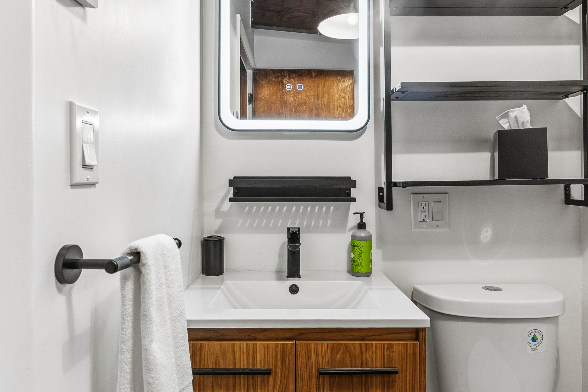 Bathroom 1 — walk-in shower, radiant floors