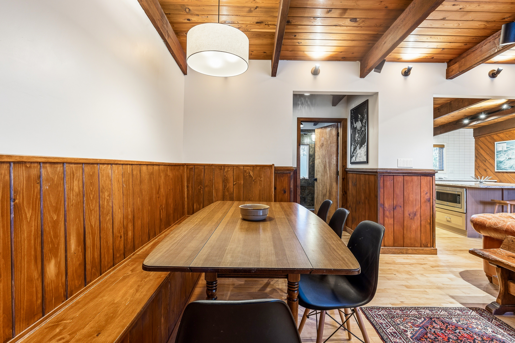 Dining room — Eames chairs and wood table